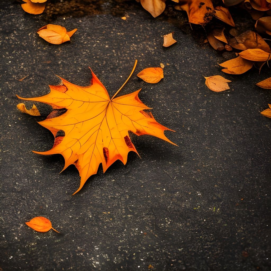 Photorealistic Autumn Leaf Close-up