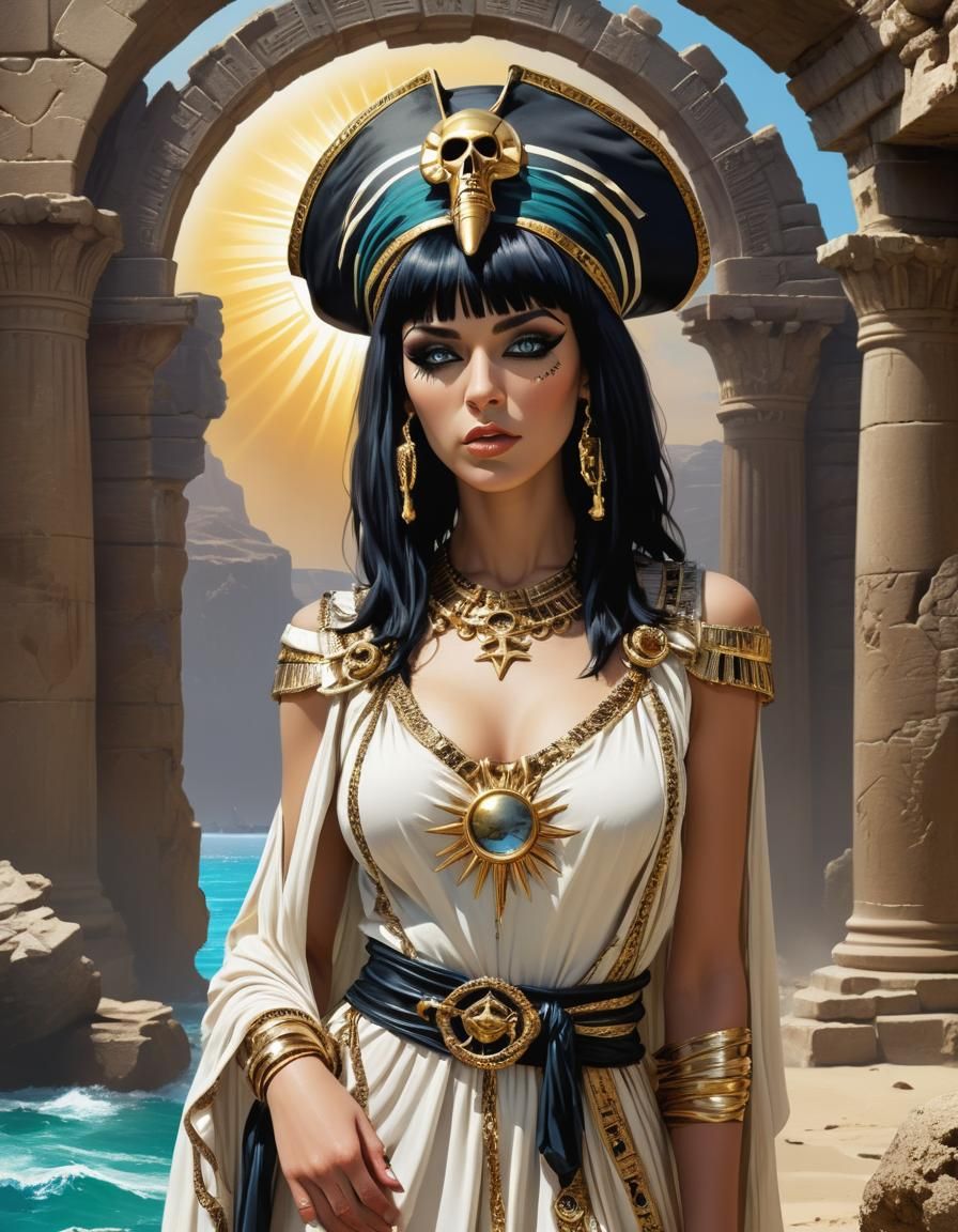 Most beautiful attractive  Cleopatra pirate Goth  wearing   ...