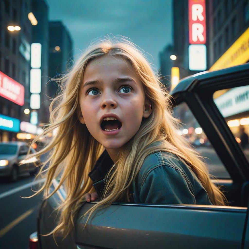 Country Girl's First City Visit: Cinematic Still