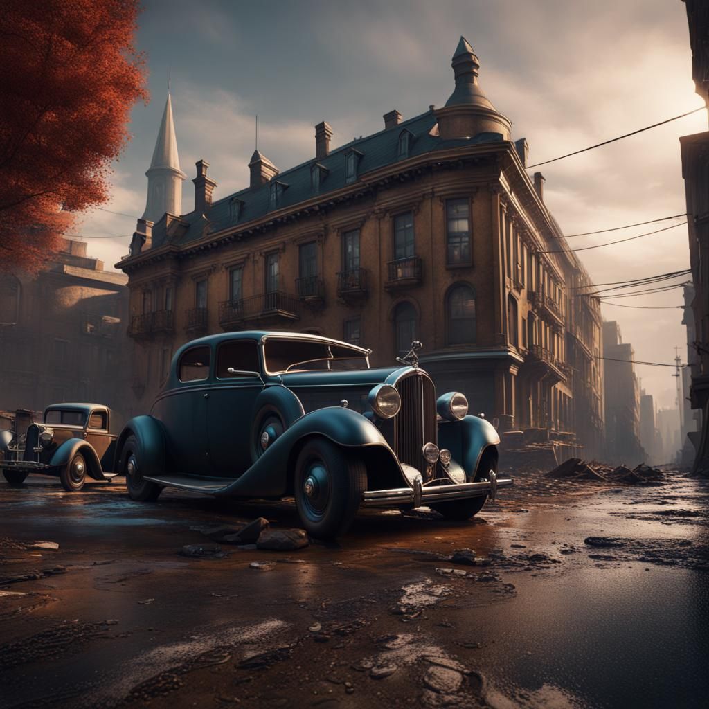 Detailed Mafia Concept Art in Deep Color