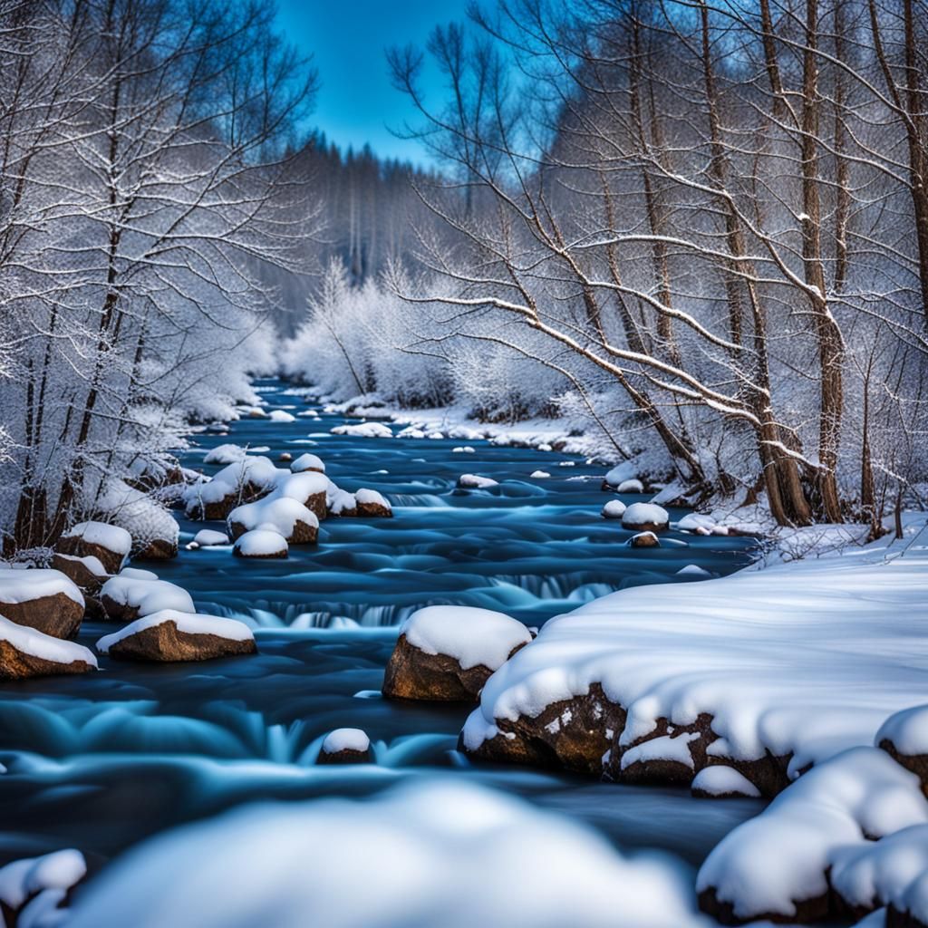 Blue River in Winter: Professional Photography