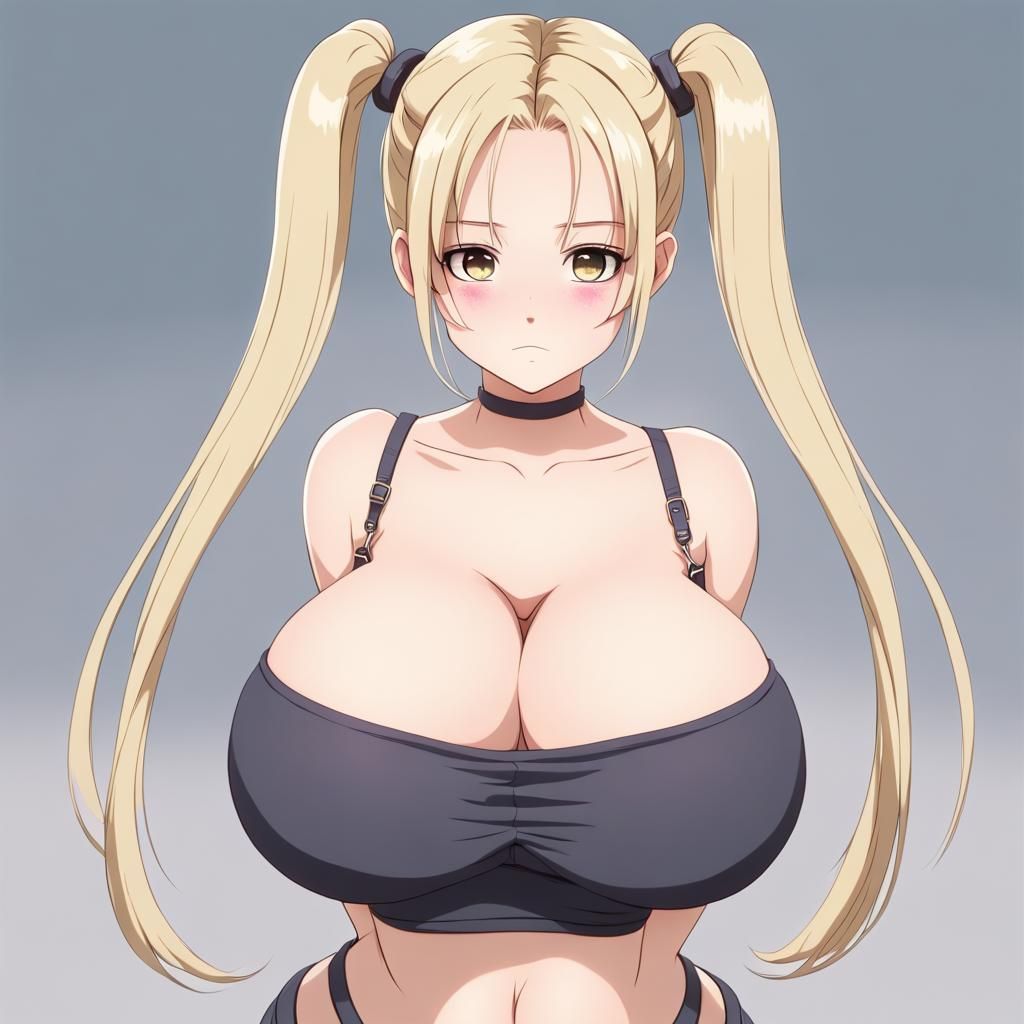 Anime Girl with Pigtails and Augmented Figure