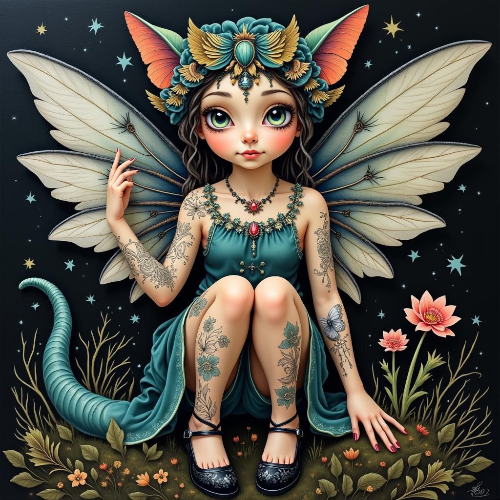 Ethereal Fairies: Fantasy Portrait in Acrylic Art