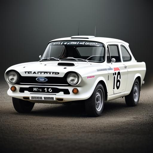 1960s Ford RS1600 Rally Car in Hyperrealistic Detail
