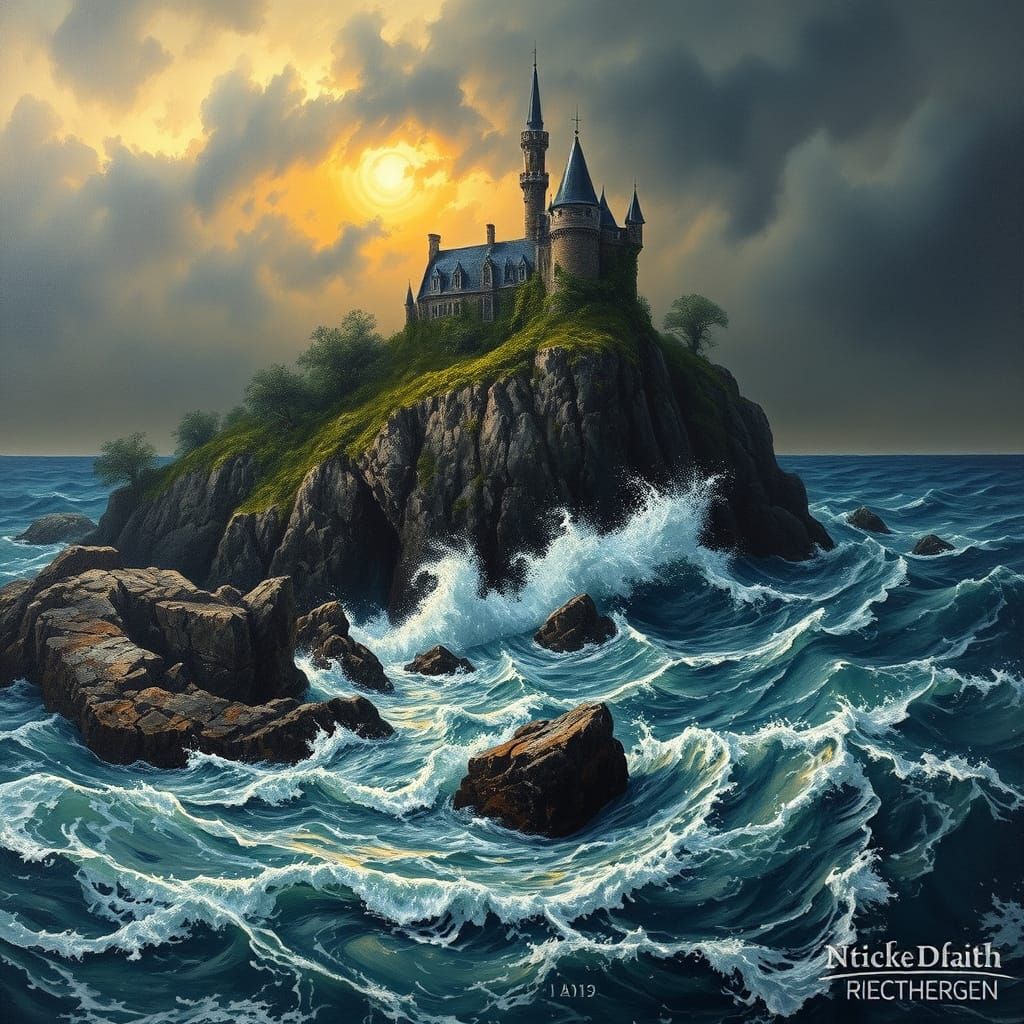 Stormy Seas in Impasto Oil Paint