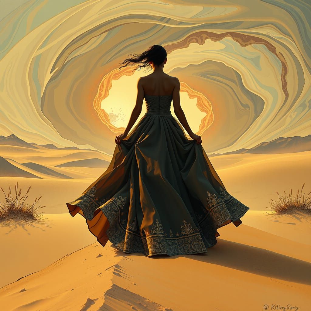 DJ Korolova Emerges from Surreal Desert Landscape