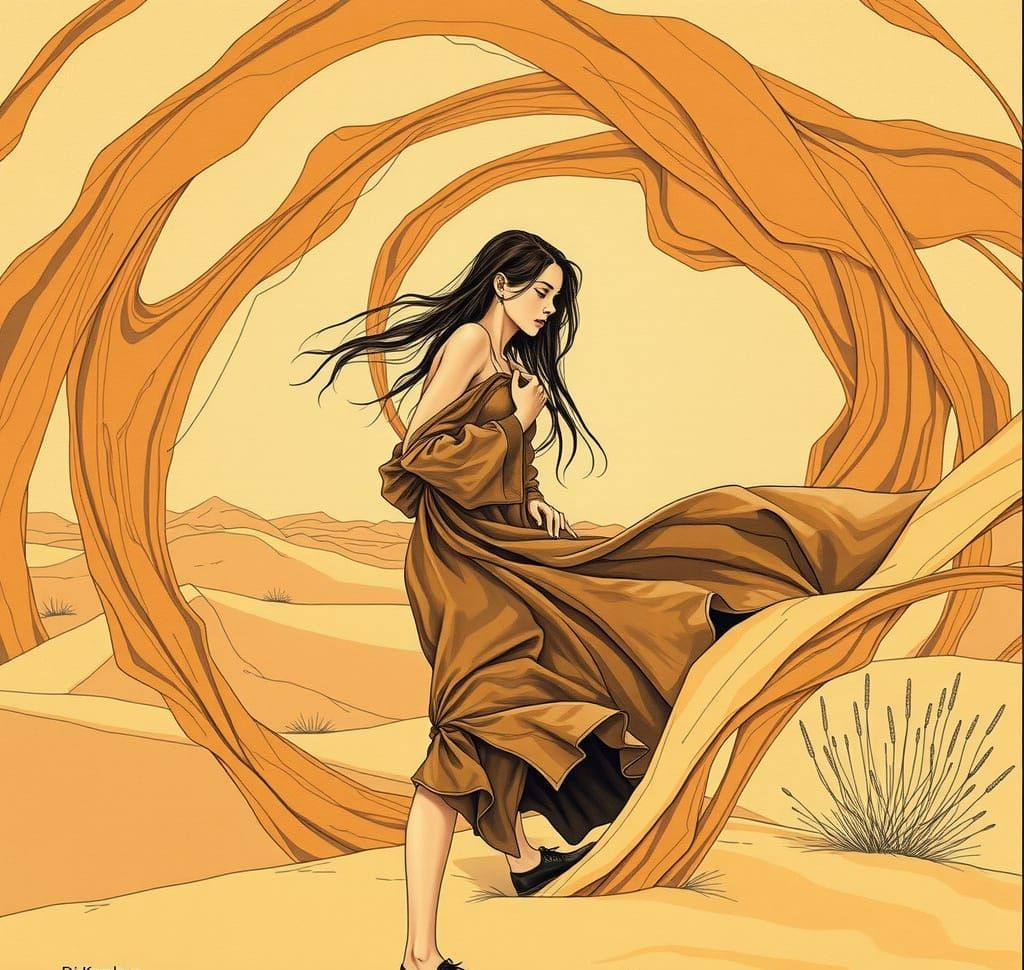 DJ Korolova in a Surreal Desert Dreamscape