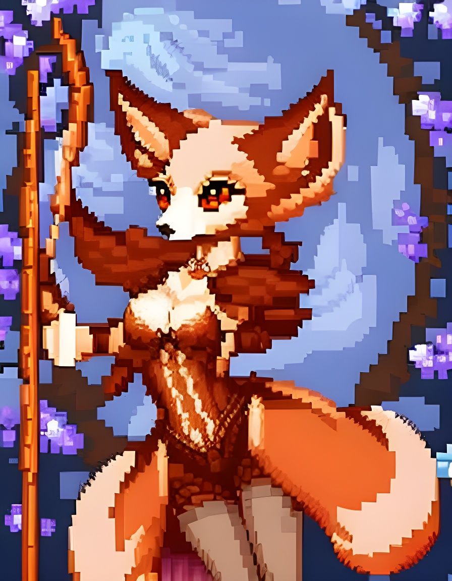 Enchanting Fox Dancer in 16-bit Pixel Art