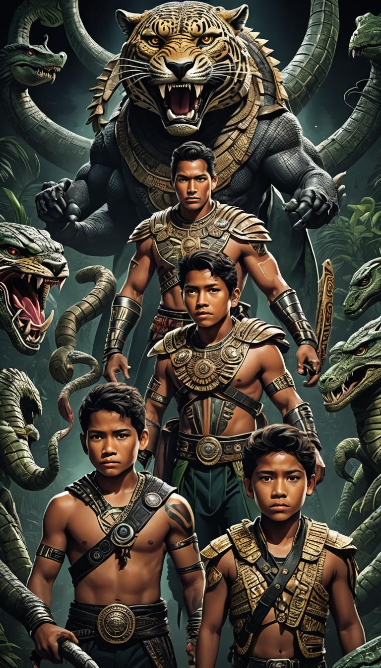 Mayan Boys: Futuristic Movie Poster in 3D Render