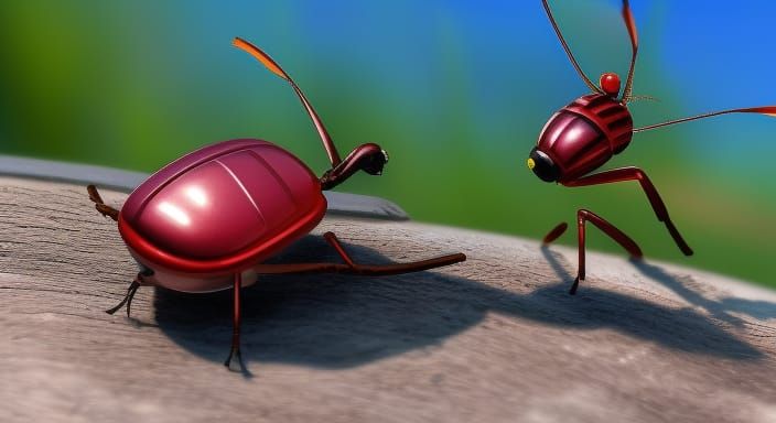 Friendly Bug in Studio Ghibli Anime Style