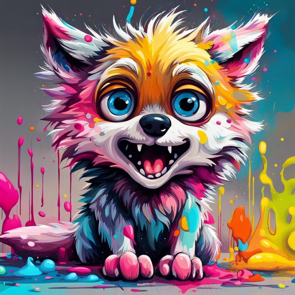 Cute Fluffy Wolf in Pixar Disney Style