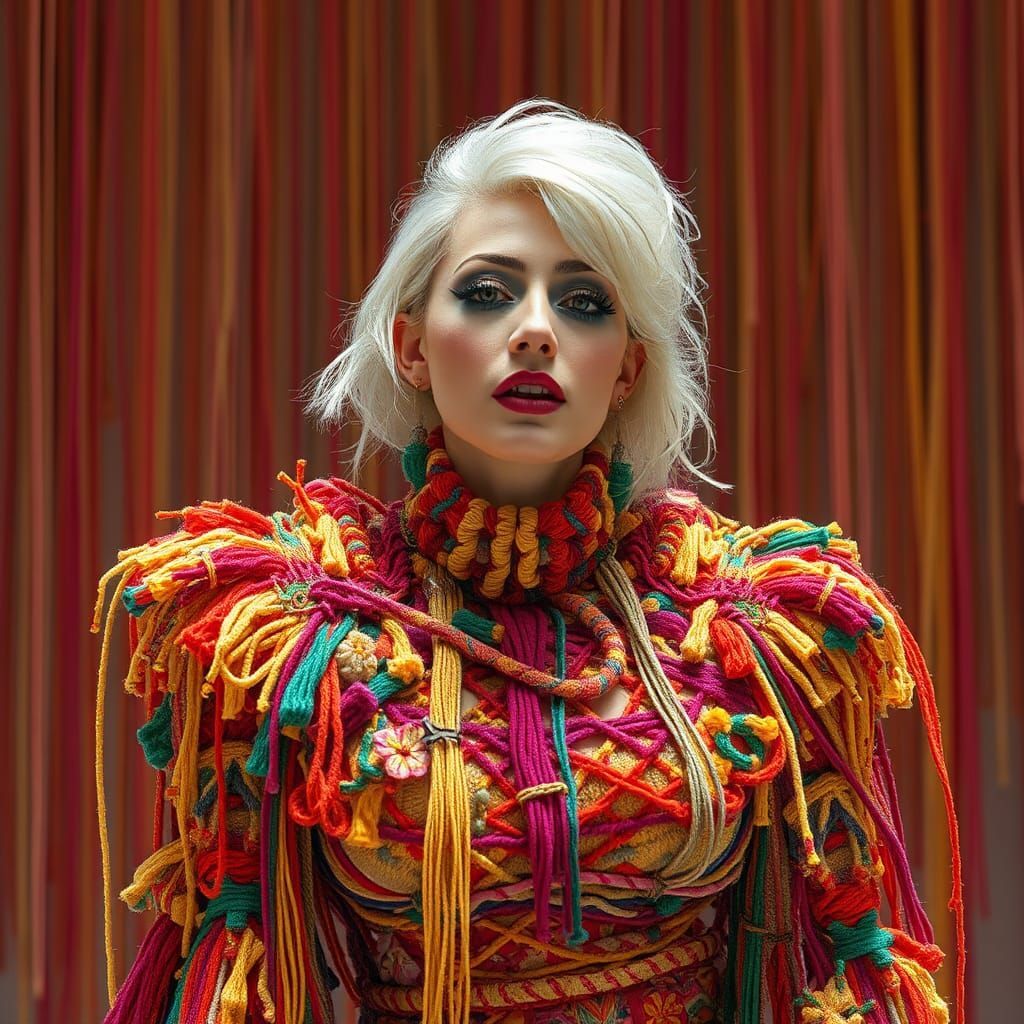 Lady Gaga as a Surreal String Tapestry