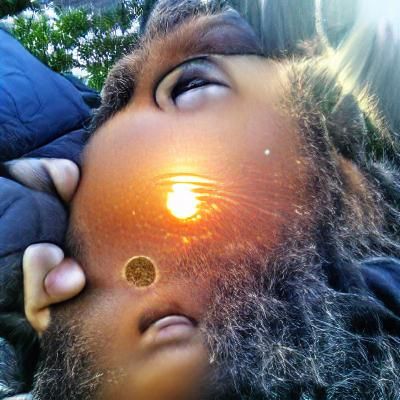 Abstract Image of Sun Gazing Concept