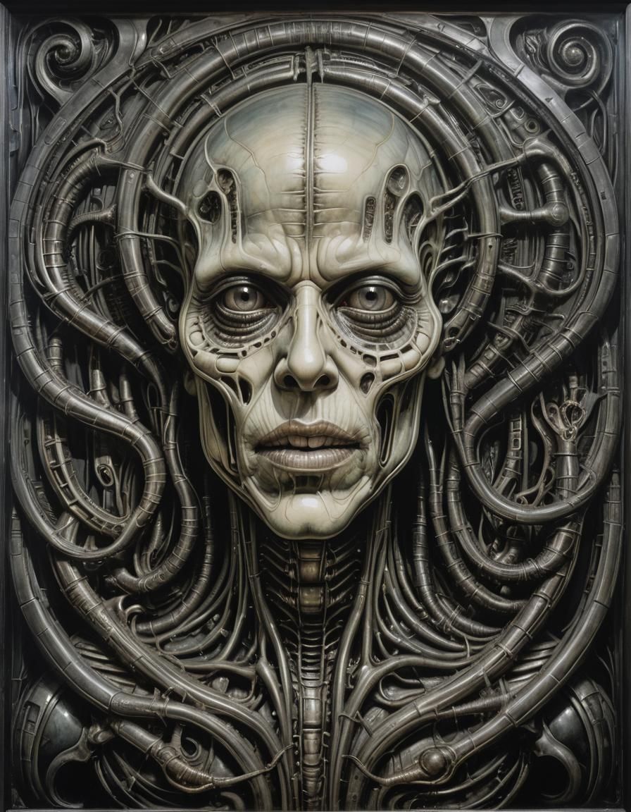 Biomechanical Portrait Inspired by Giger's Nightmarish Visio...
