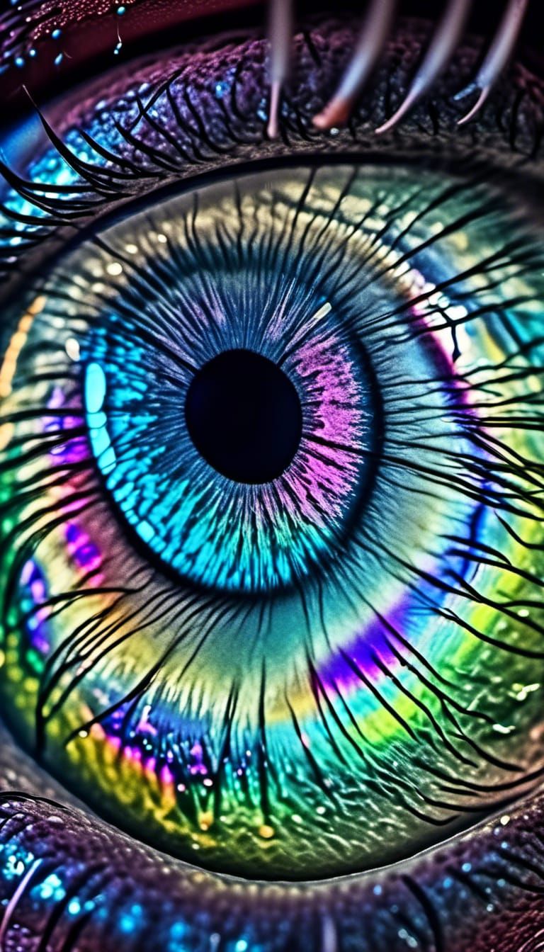 Dichroic Opalescent Iridescent Eye Macro Photography