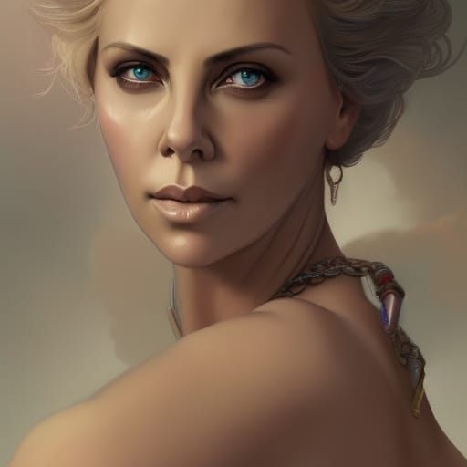 Lana Beniko Portrait in Art Nouveau Style