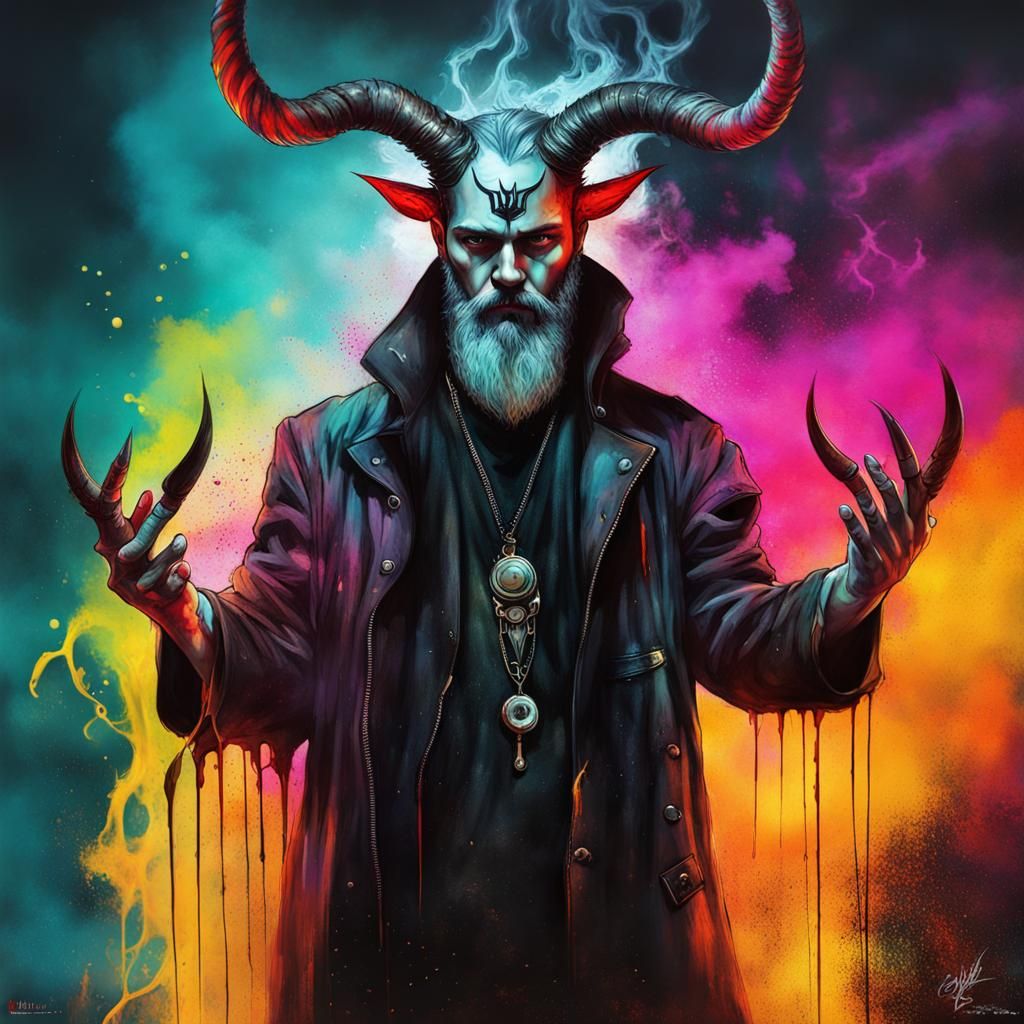 Gothic Warlock Shooting Light, Movie Poster Art