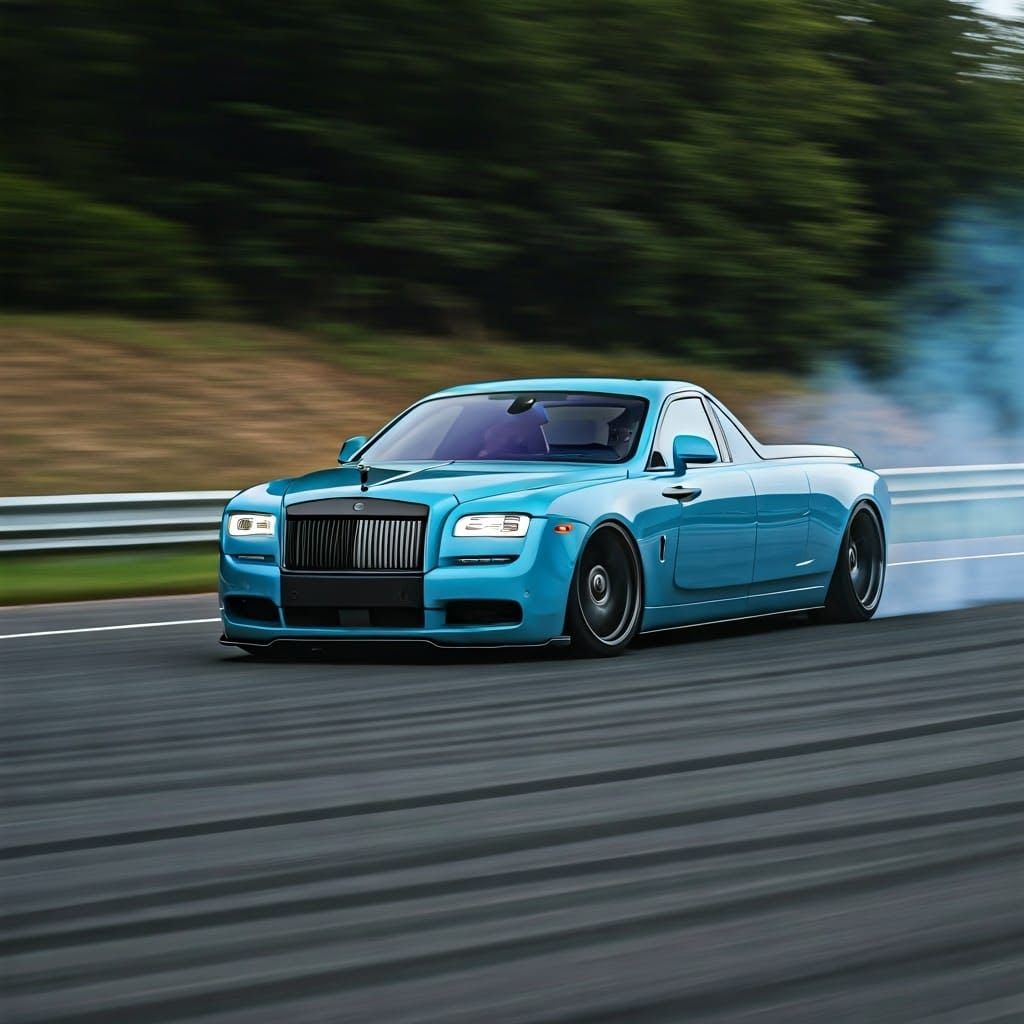 Sea Blue Rolls-Royce Murcielago Pickup Ute in Cinematic Stan...