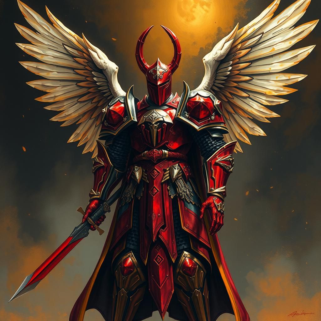 Armored Red Knight as Surreal Illustration