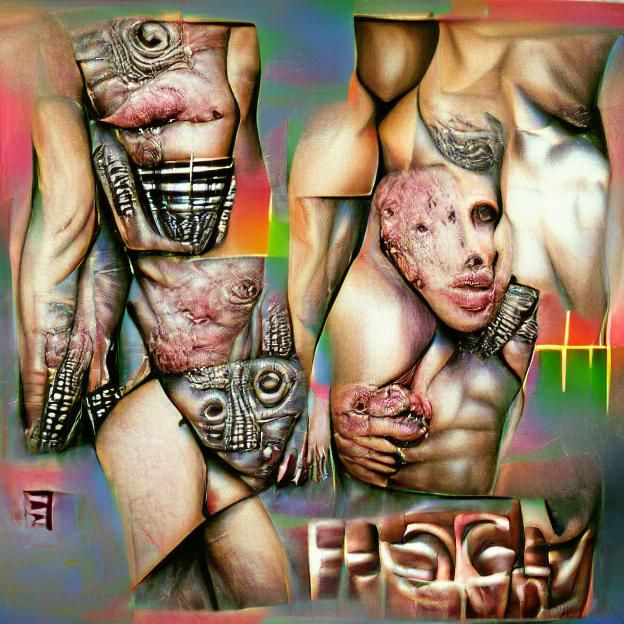 Distorted Biomechanical Machine Art