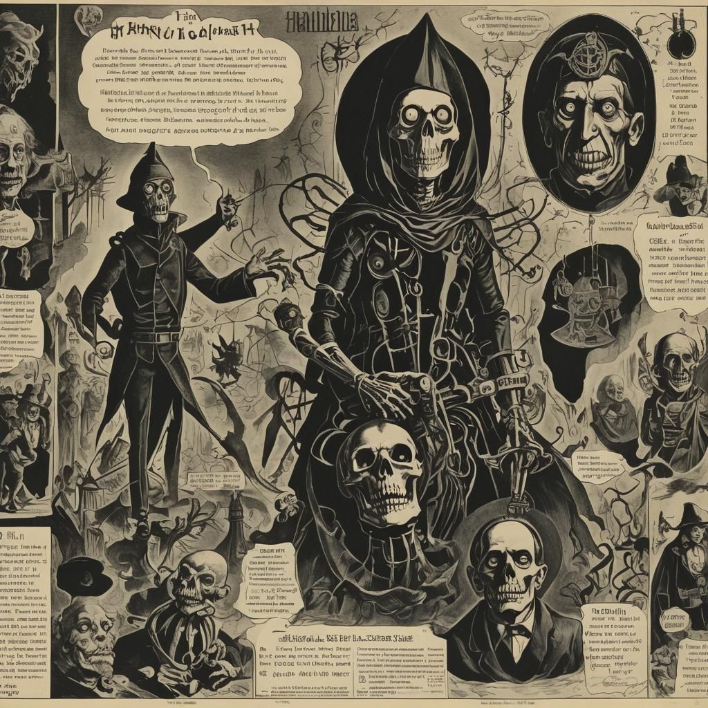 Surreal Scene with Industrial and Gothic Elements