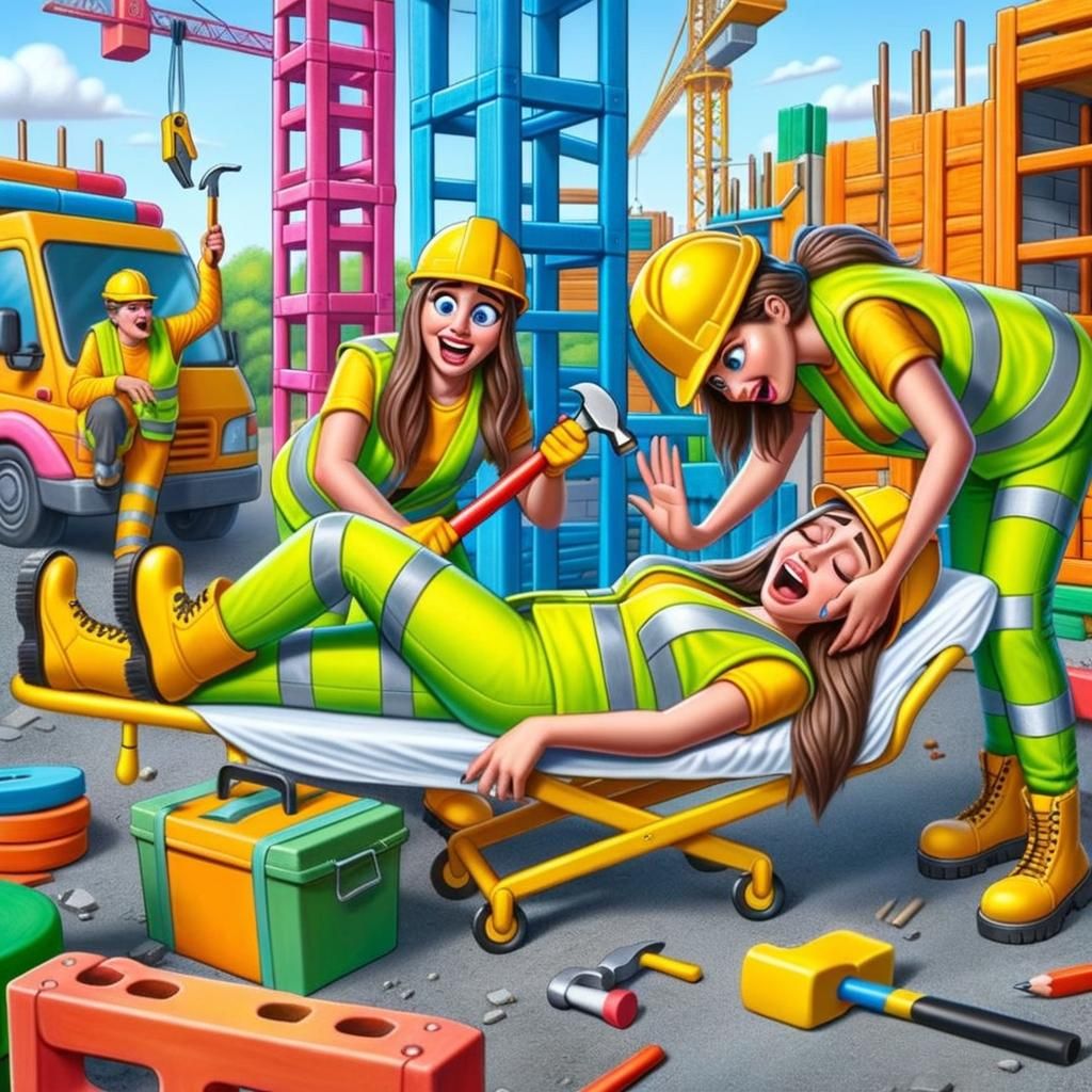 Construction Workers Team Building Exercise: Mock Medical Em...