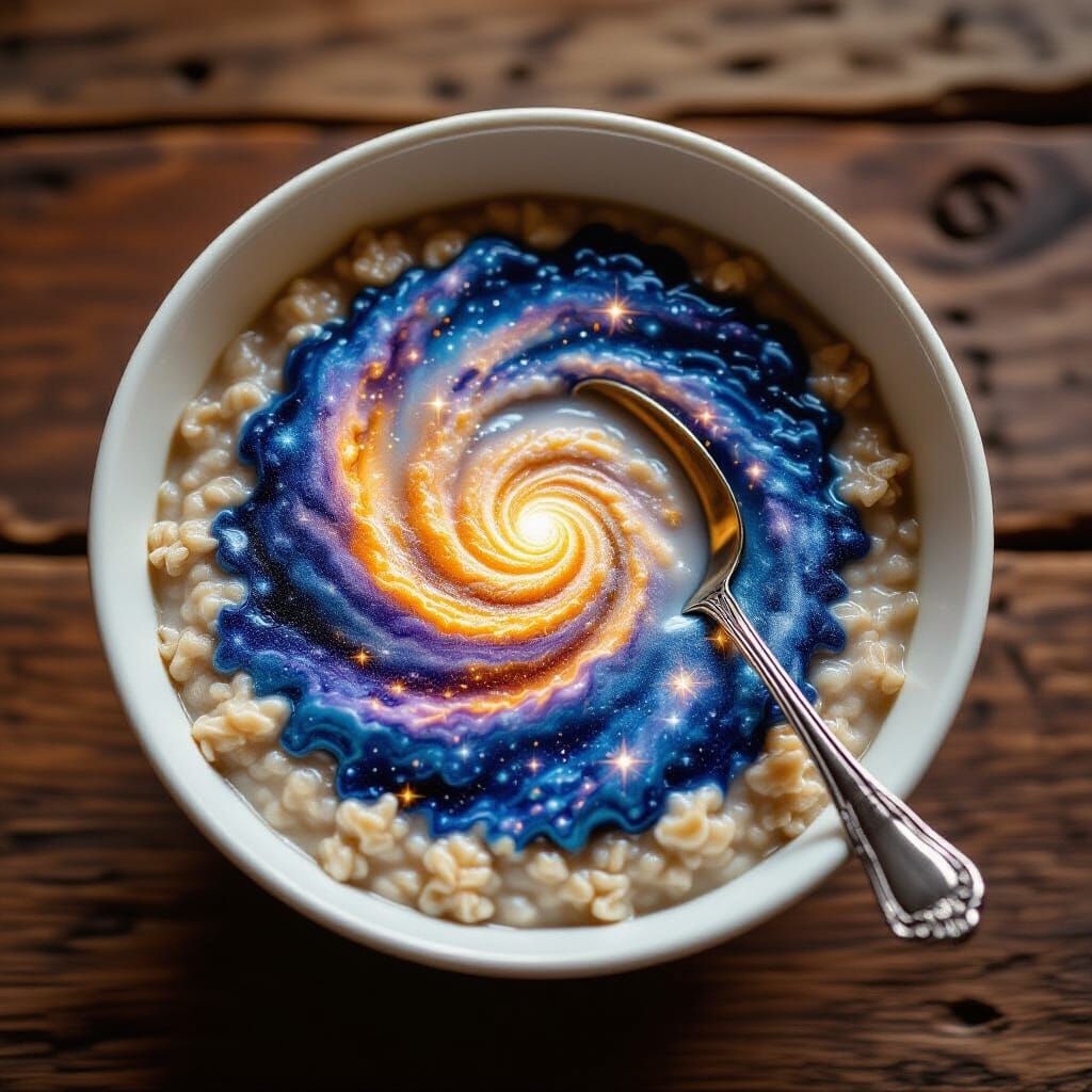 Cosmic Oatmeal Bowl: Universe in a Spoonful