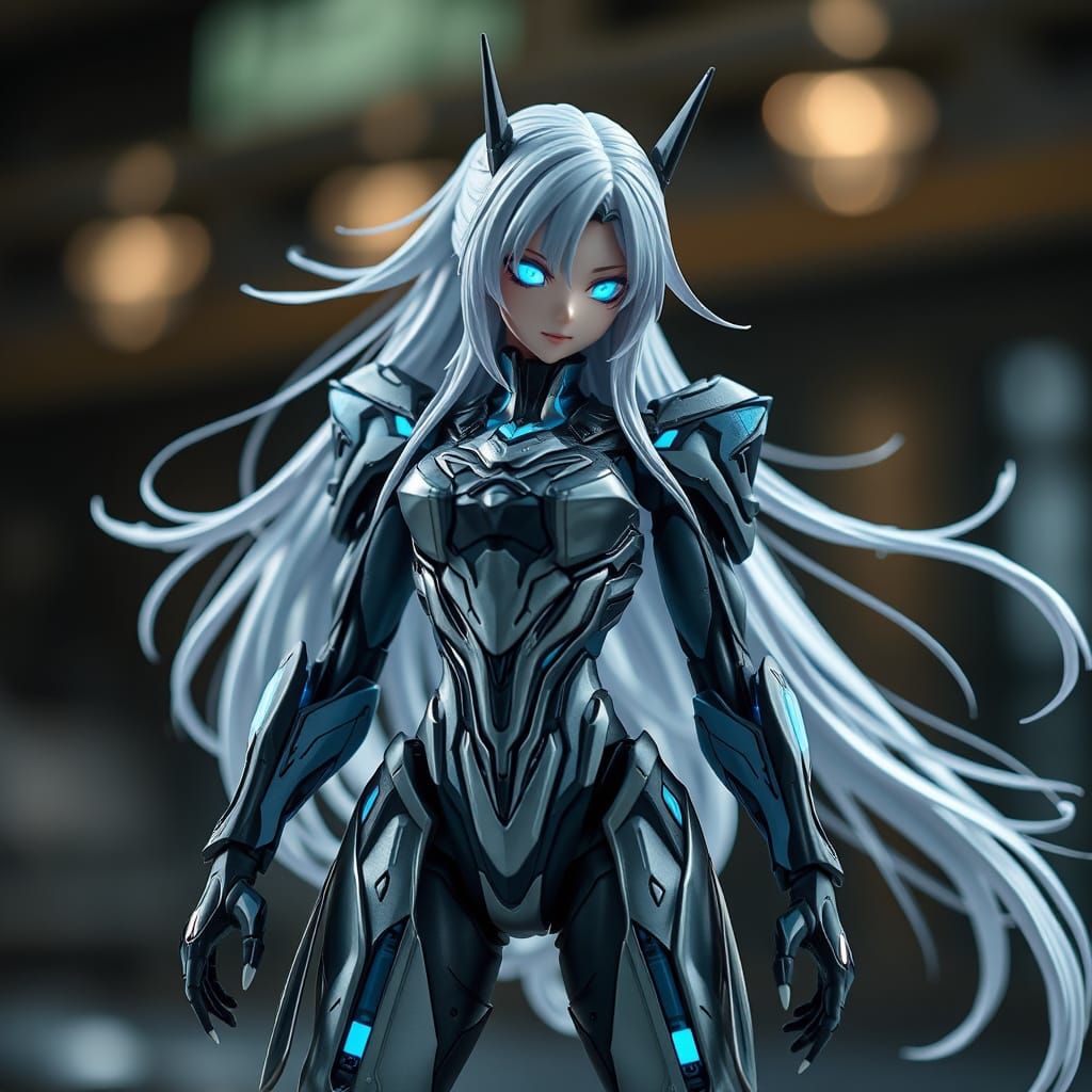 Android Warrior Action Figure in Anime Style