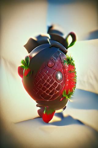 Strawberry Grenade in 3D Unreal Engine Style