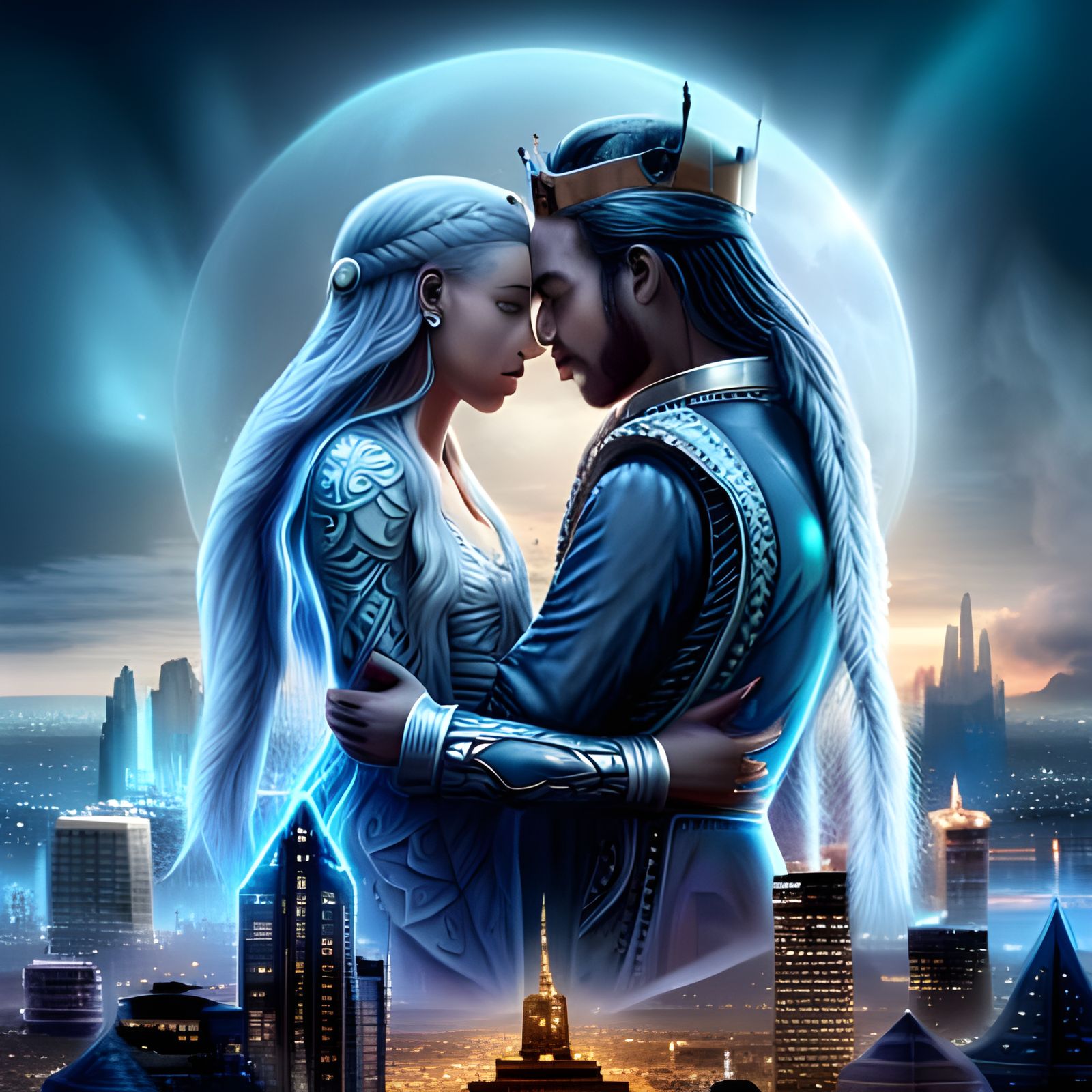 Love Connection Beautiful Black Queen and King Epic cinematic brilliant stunning intricate meticulously detailed dramati...