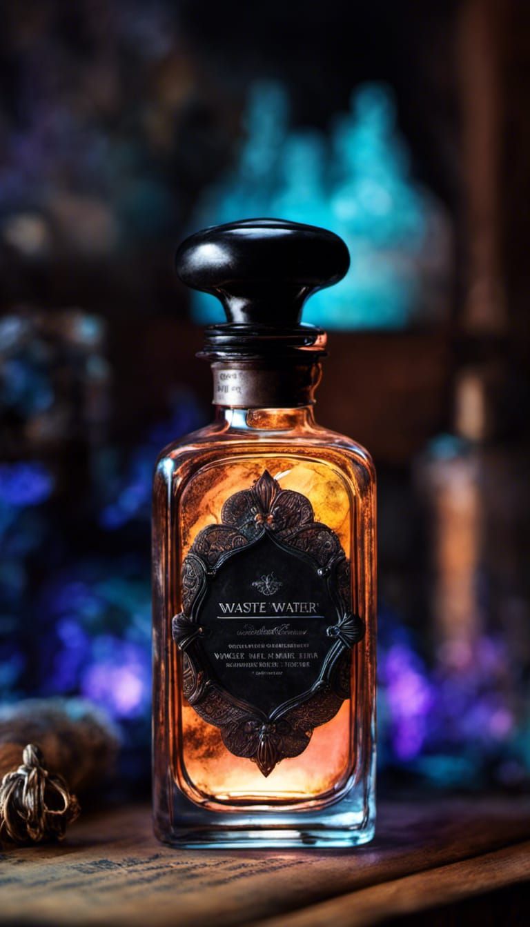 Surreal Vampire's Potion Bottle in Bioluminescent Frost