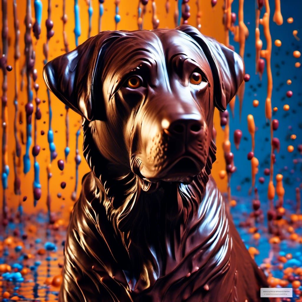 Chocolate Labrador Hyperrealistic Splash Art