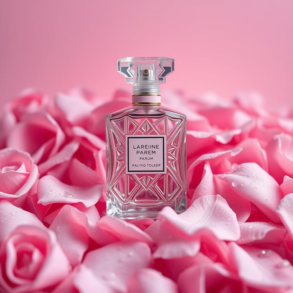Elegant Pink Perfume in Crystal Bottle