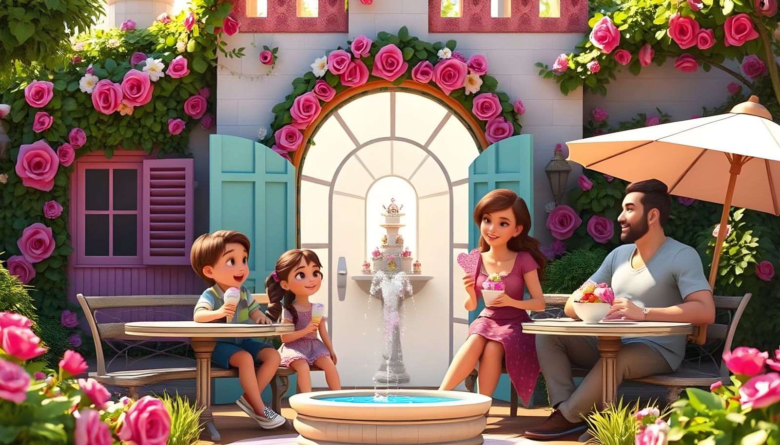 Enchanted Ice Cream Castle in Fairytale Garden