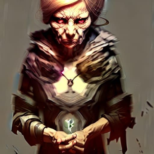 Dark Fantasy Old Hag Concept Art in 8K