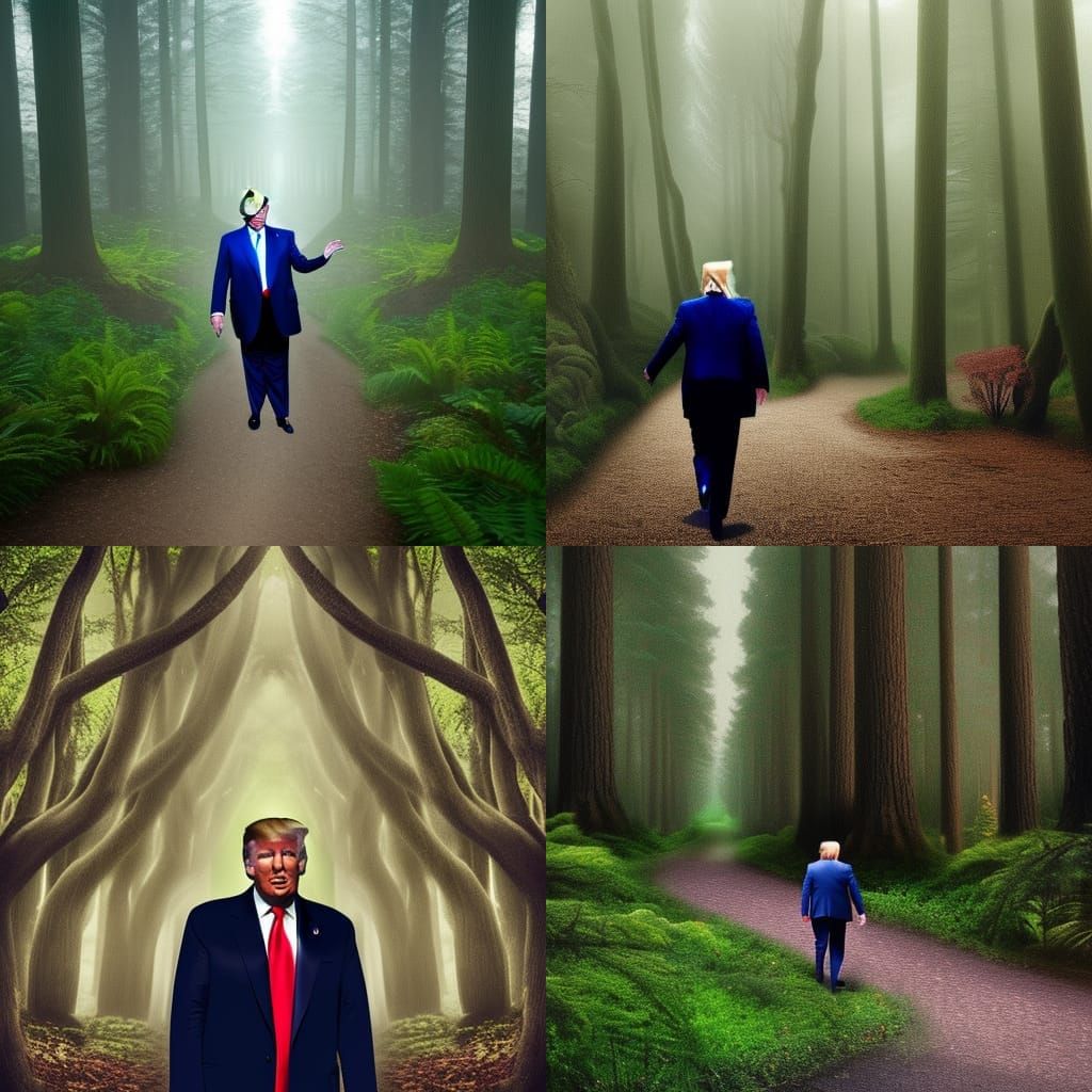 Donald Trump in an Enchanted Forest Chase