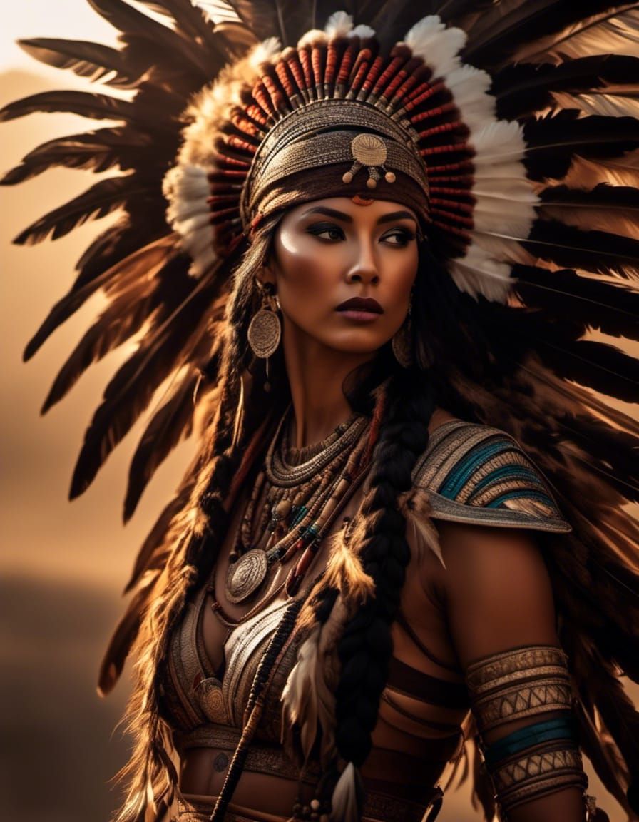 Beautiful Indian warrior woman