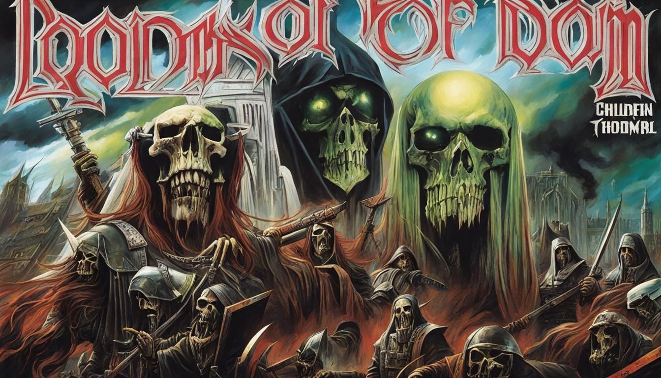 Death Metal Album Art in Gothic Horror Style