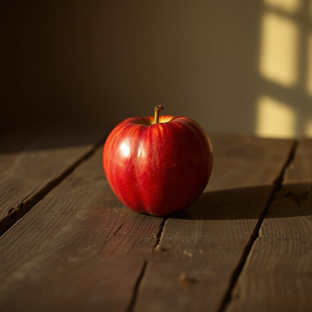 Rustic Red Apple Still Life