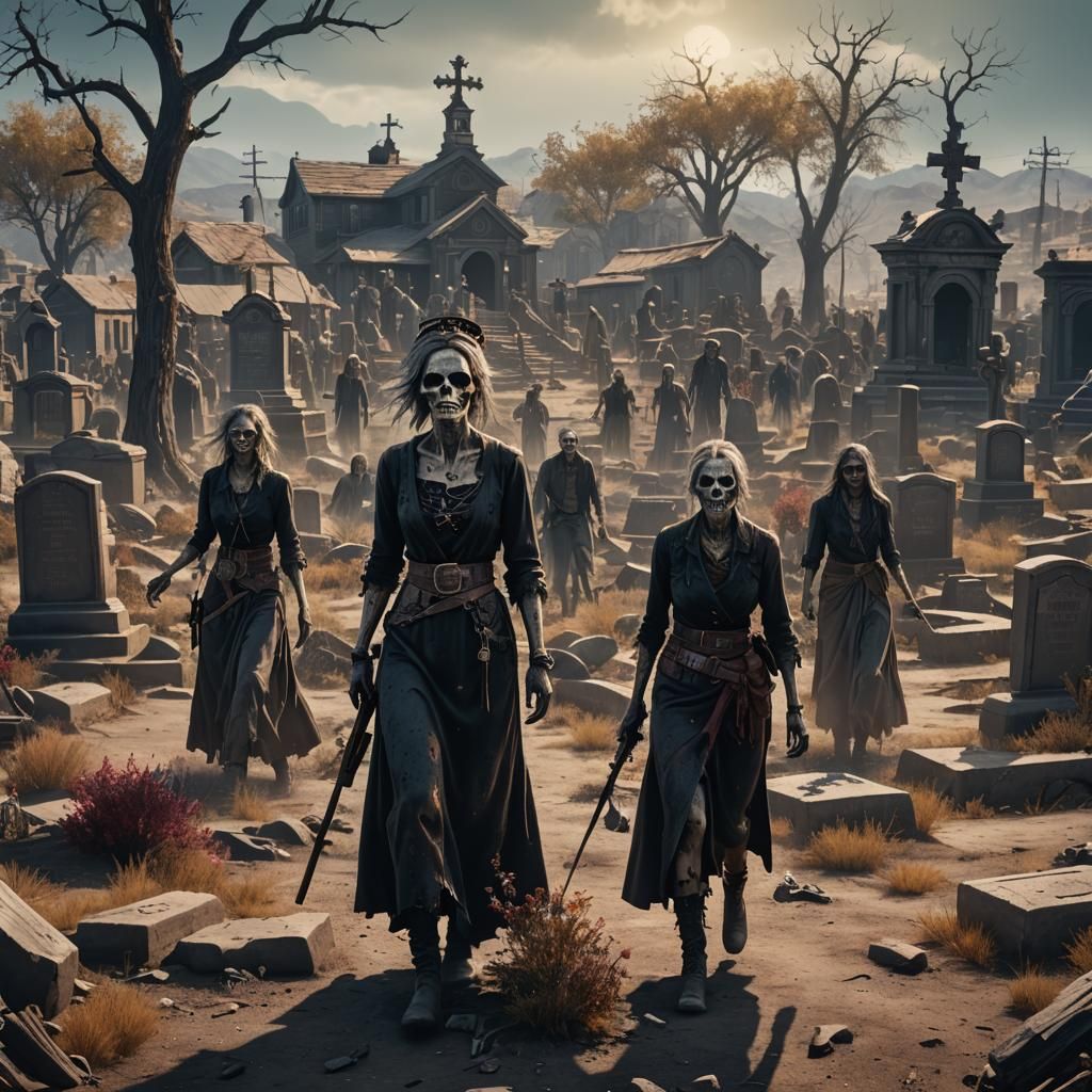 Female Zombies Rise in Boothill Cemetery