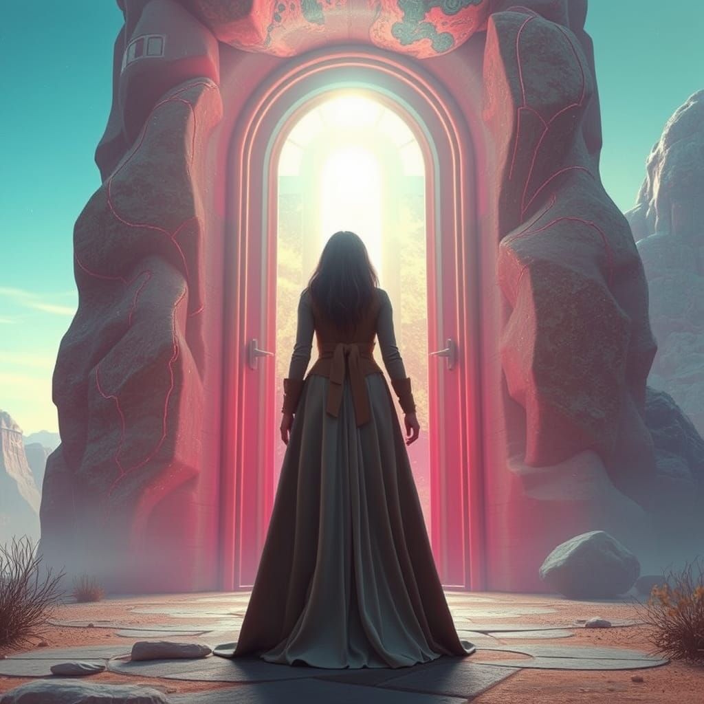 Surreal Time Portal: Ancient Meets Future