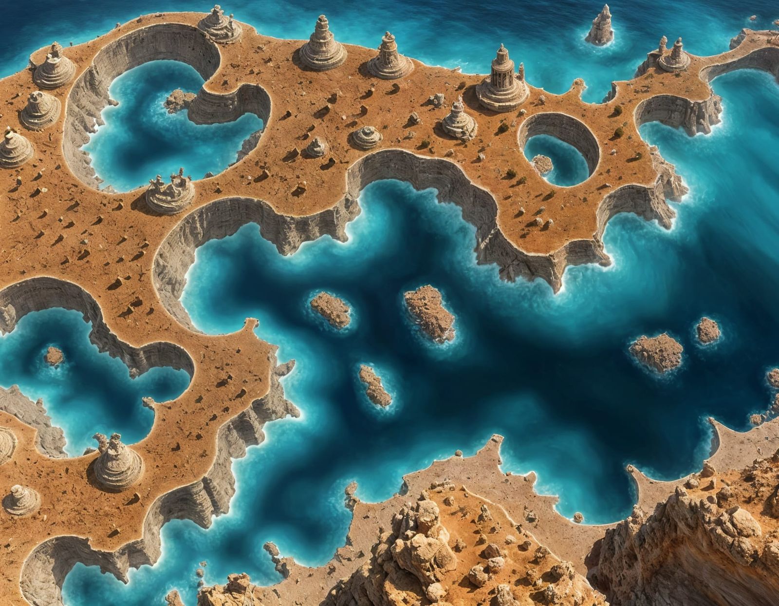 Ancient Greece Mandelbrot Fractal Sea Art