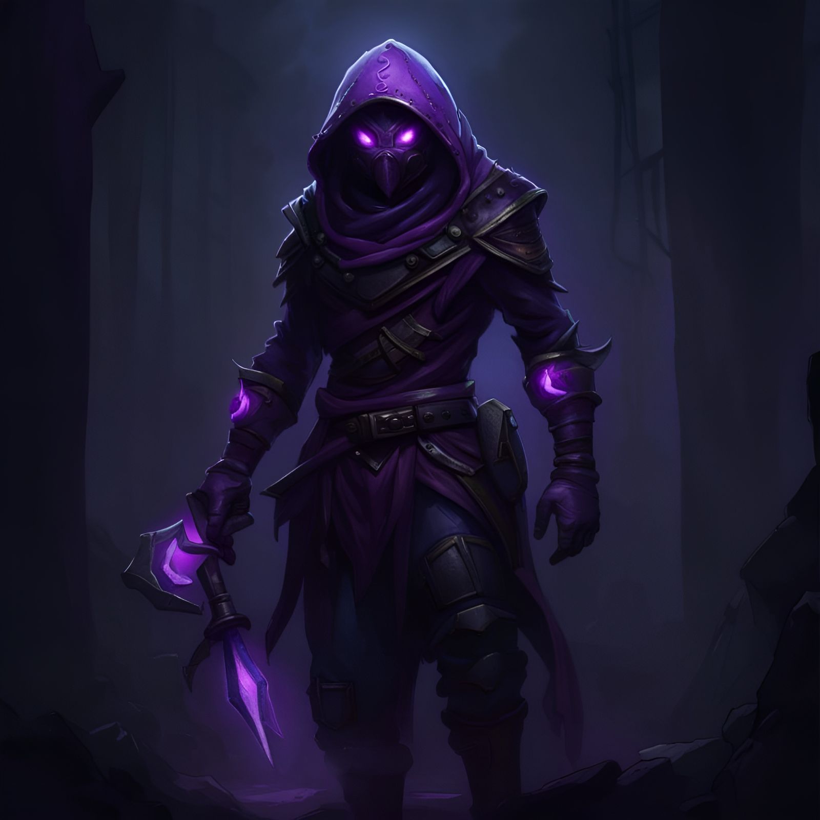 Shadar-Kai Gloom Stalker with Purple Eyes