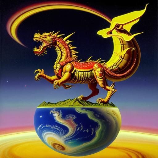 Chinese Dragon Crossing Mars with Saturn and Venus