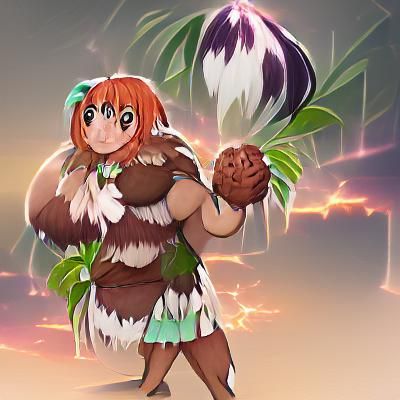 Benevolent Giant Druid Leads Her People