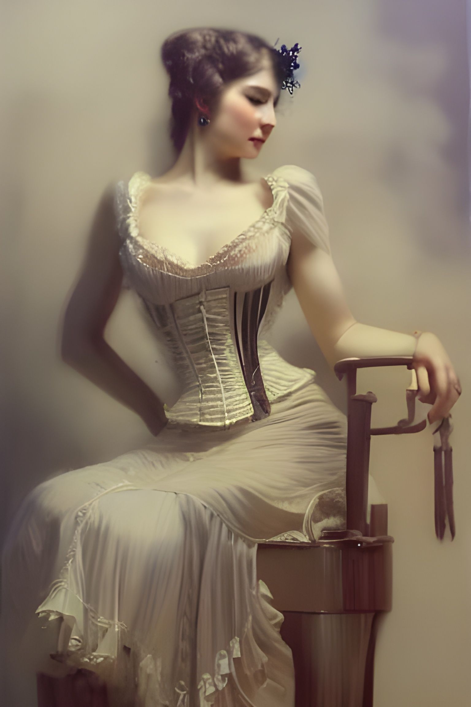 Elegant Saloon Dancer in Hyperdetailed Portrait