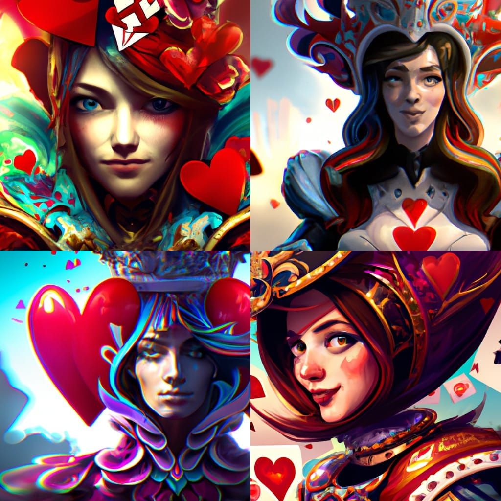 Intricate Queen of Hearts Portrait in Unreal Engine 5