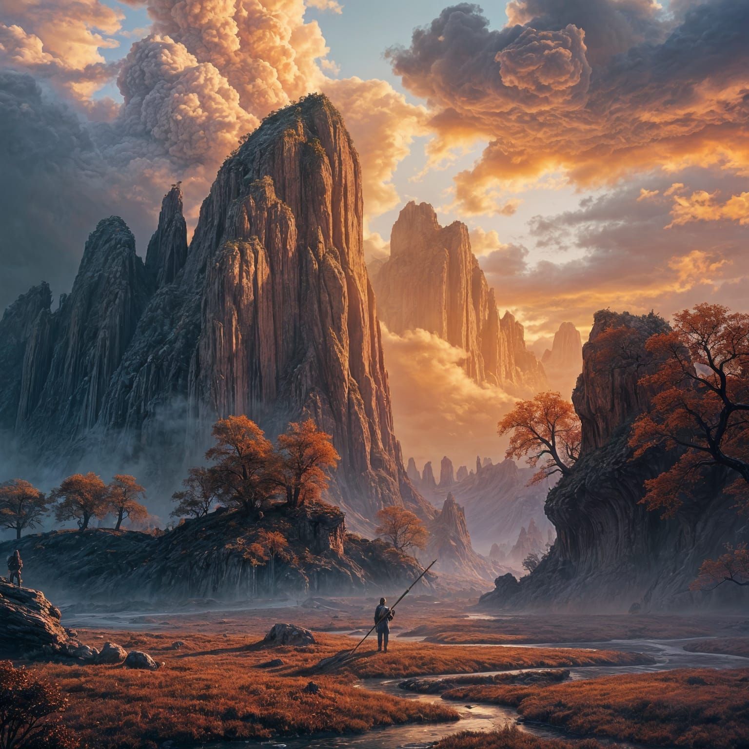 Fantastical Morning Scene in Detailed Matte Painting