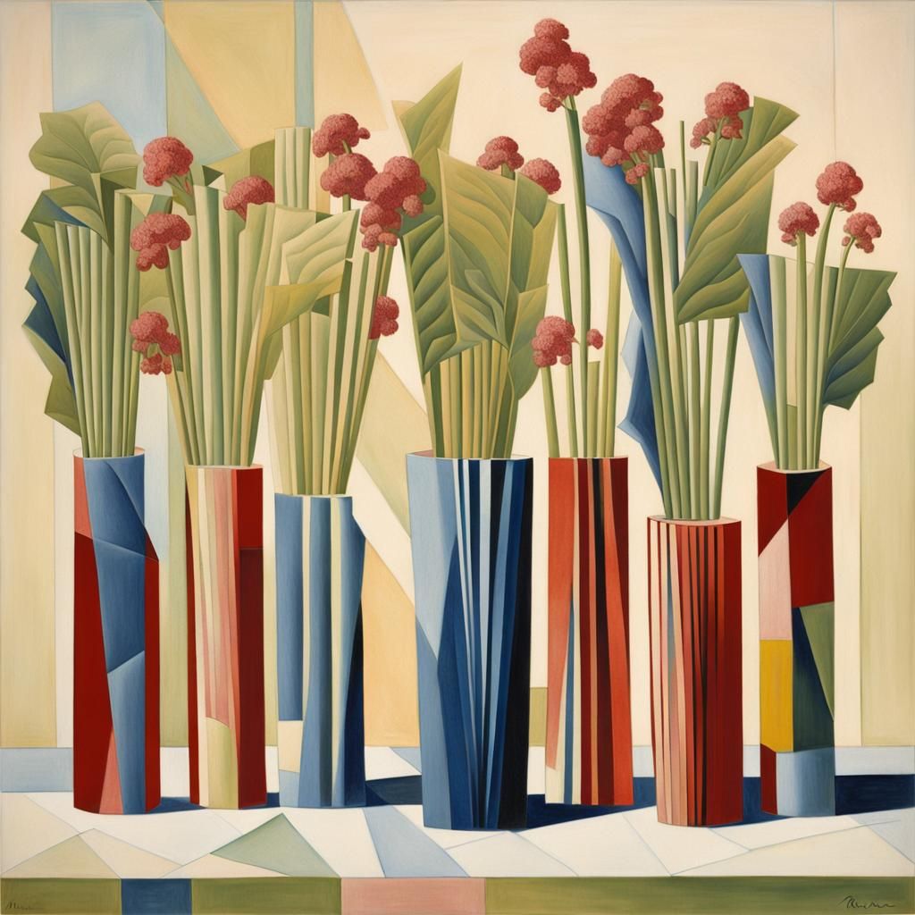 Rhubarb Still Life in Expressionist Style