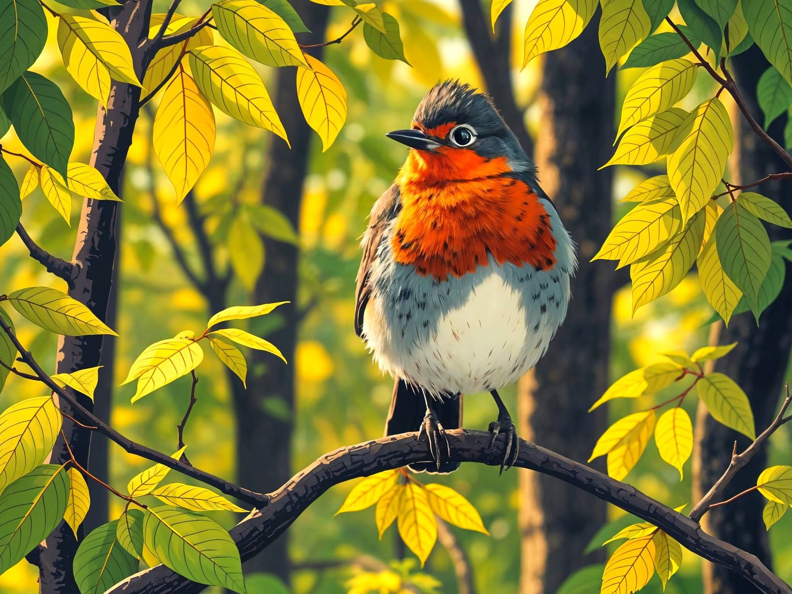 Proud Robin Illustration